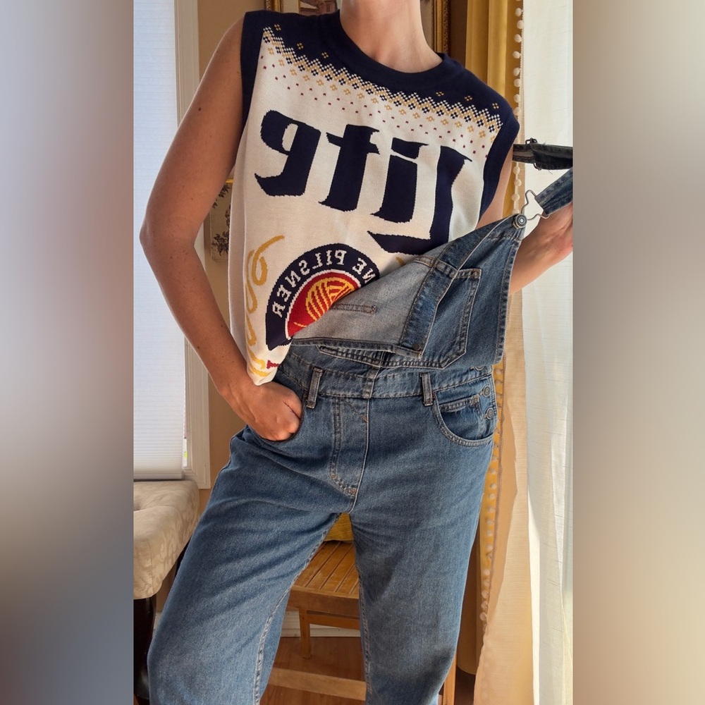Vintage Miller Lite Branded Knit Sleeveless Men’s Sweater Vest Size Large - Picture 13 of 16